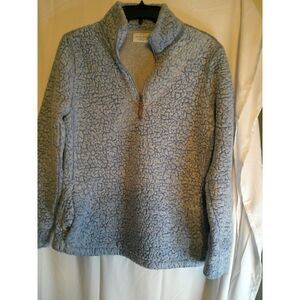 Weatherproof Vintage Quarter-Zip Pullover Blue Textured‎ Cozy Sweater Small